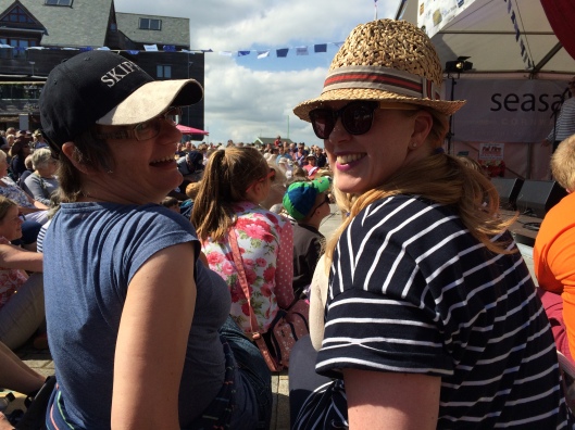Kirstie Newton and me at the Fisherman's Friends at the Falmouth Sea Shanty Festival, June 2015